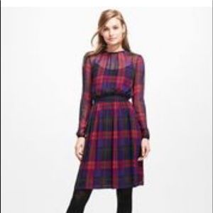 NWT Brooks Brothers Plaid Chiffon Dress.